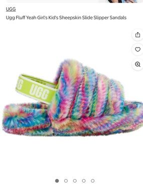 UGG Fluff Yeah Toddler Girls Slides Size 9 – Rainbow Tie Dye – New Without Tags